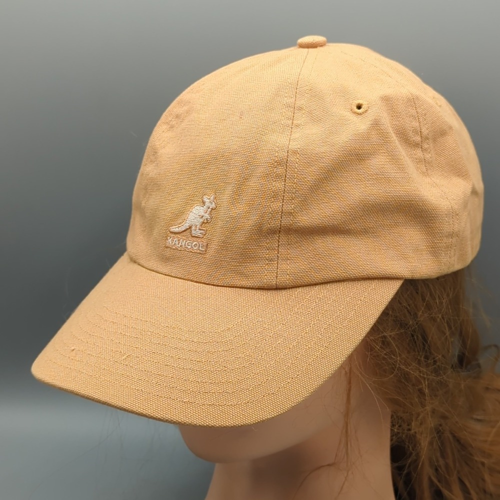 Kangol Organic Canvas Baseball One Size Hat Cap Adjustable Khaki Cotton